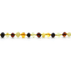 Baltic Amber Teething Necklace. Baroque Multicolour 6mm - BA20