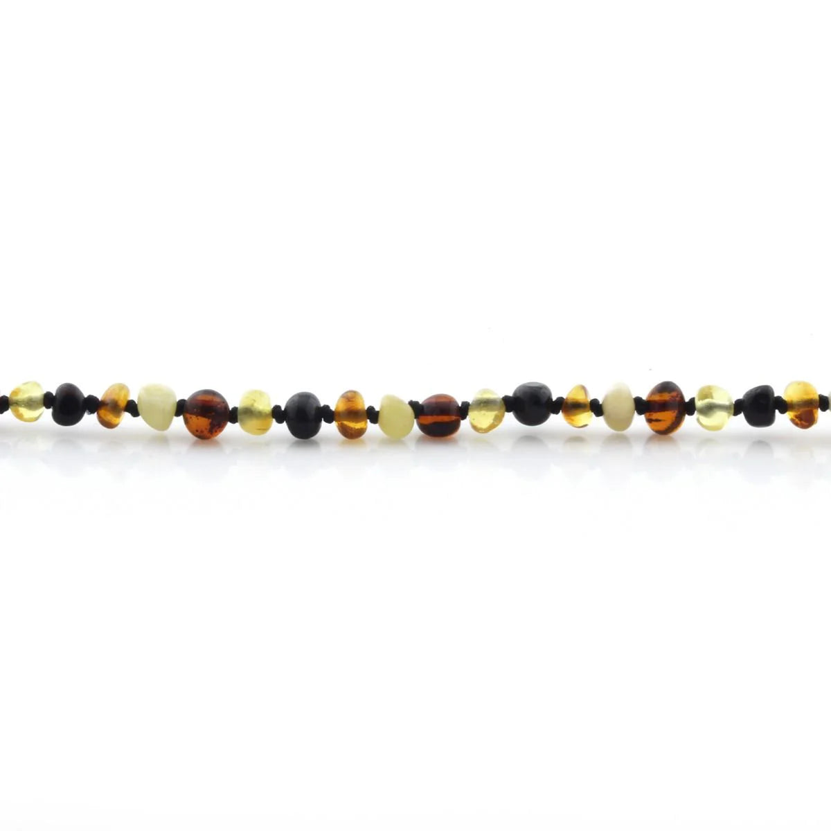 Baltic Amber Teething Necklace. Baroque Multicolour 4mm - BA42