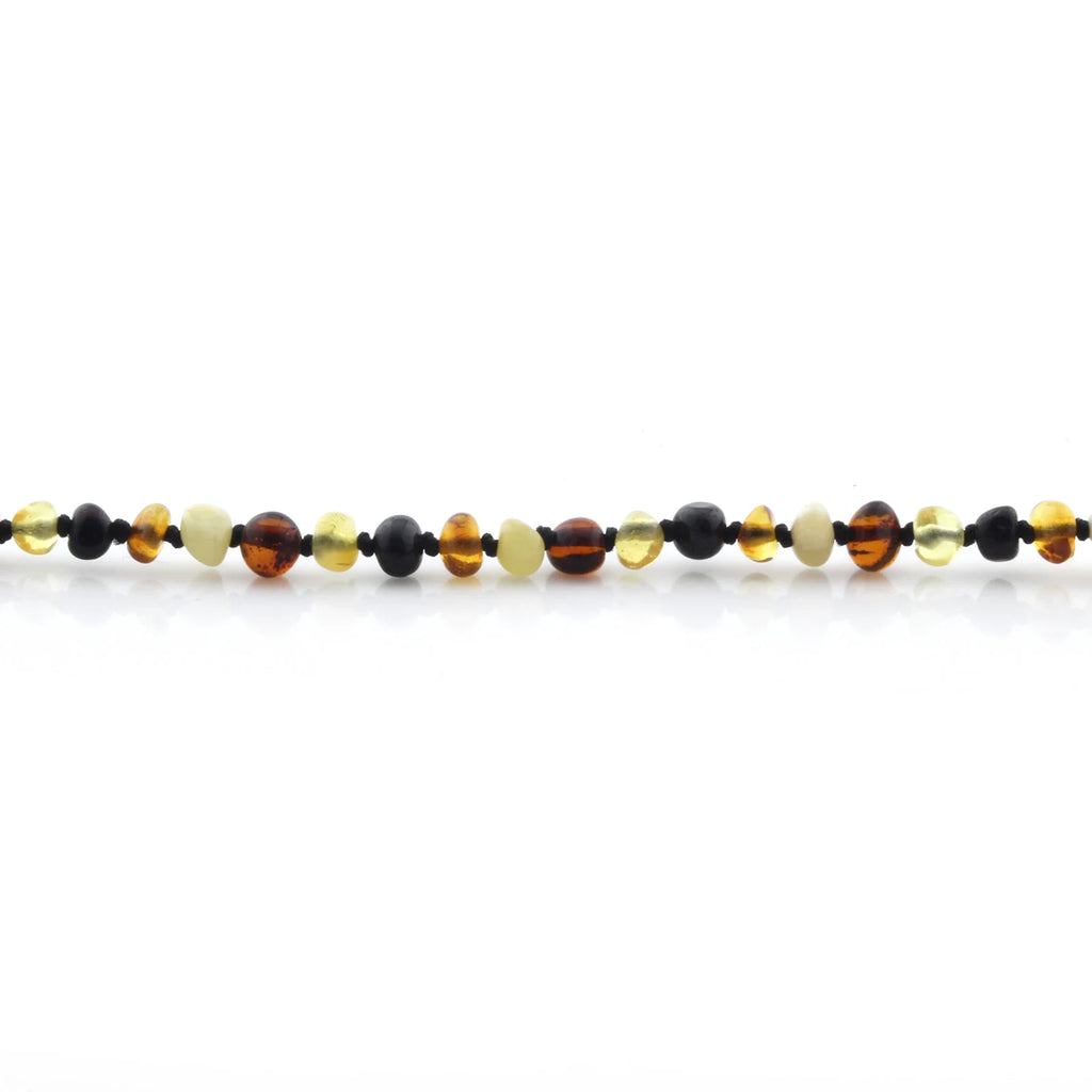 Baltic Amber Teething Bracelet. Baroque Multicolour 4mm - BA108