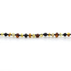 Baltic Amber Teething Bracelet. Baroque Multicolour 4mm - BA108