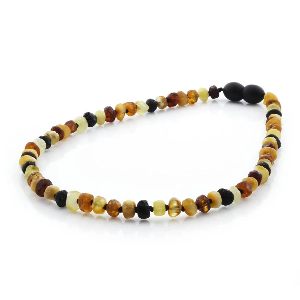 Baltic Amber Teething Necklace. Roundel Multicolour 5mm - RO26