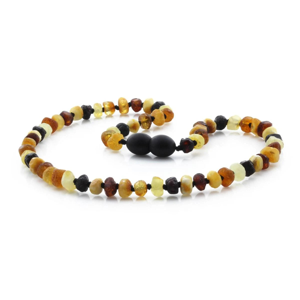 Baltic Amber Teething Necklace. Roundel Multicolour 5mm - RO26