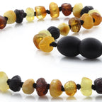 Baltic Amber Teething Necklace. Roundel Multicolour 5mm - RO26