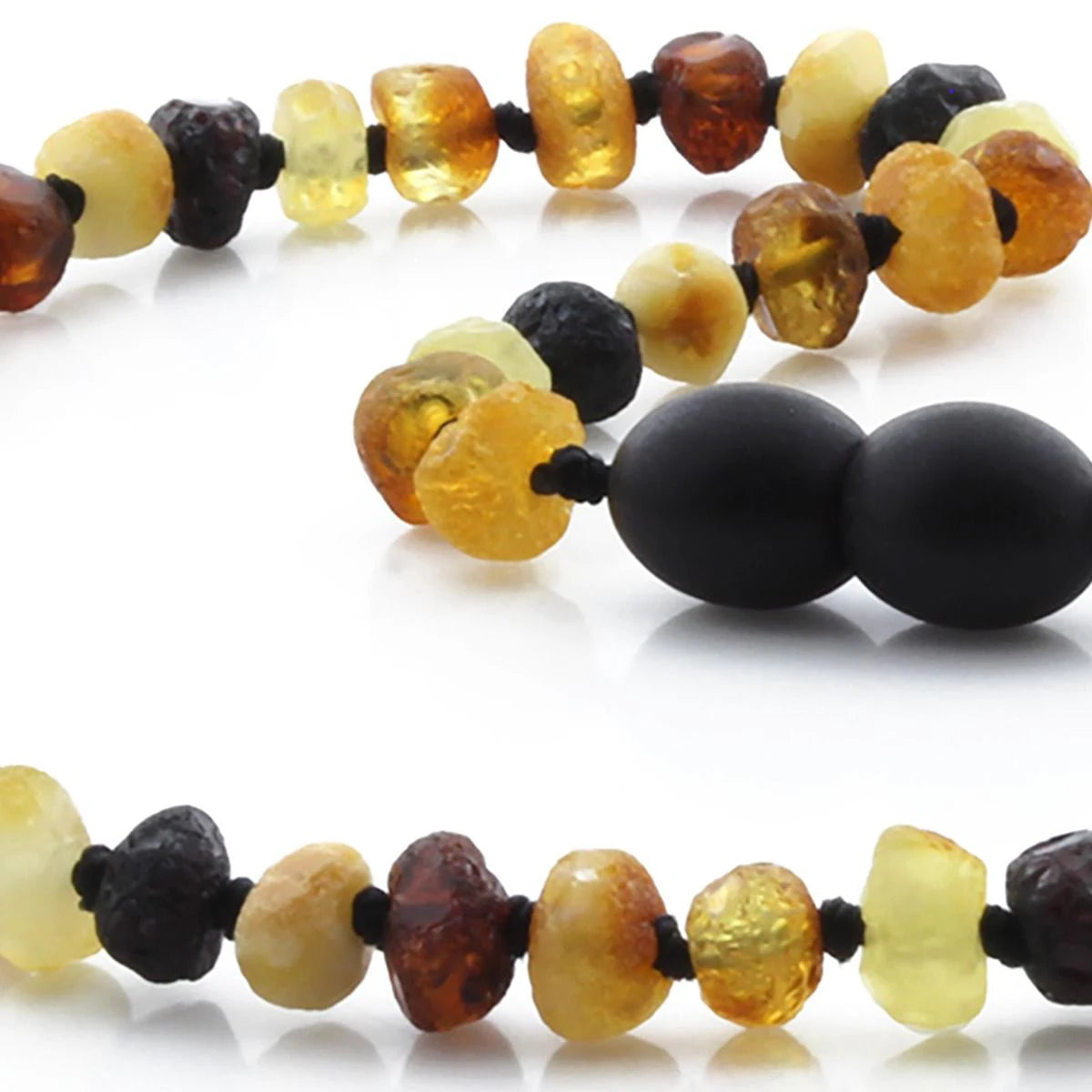 Baltic Amber Teething Necklace. Roundel Multicolour 5mm - RO26