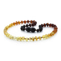 Baltic Amber Teething Necklace. Roundel Rainbow 5mm - RO18