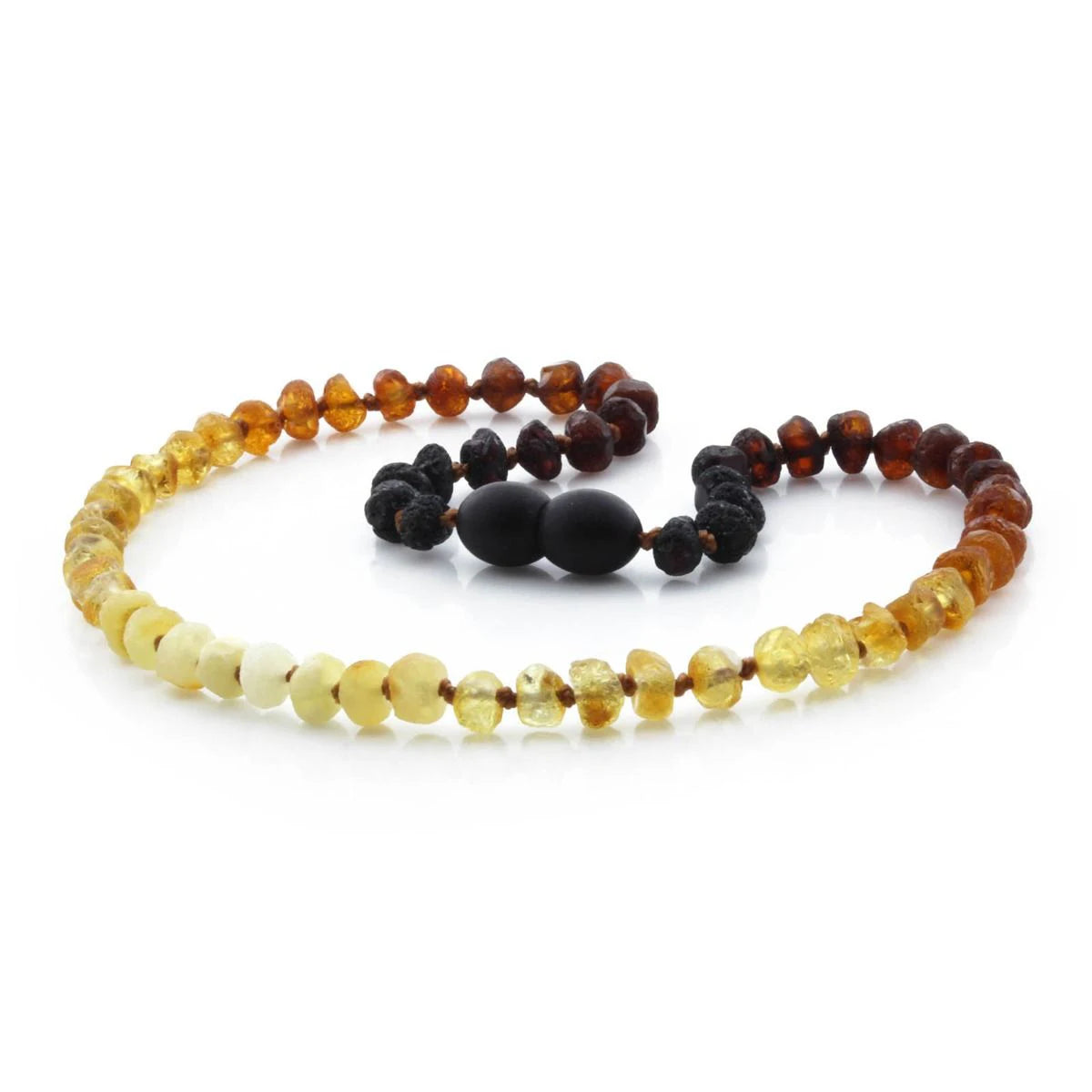 Baltic Amber Teething Necklace. Roundel Rainbow 5mm - RO18