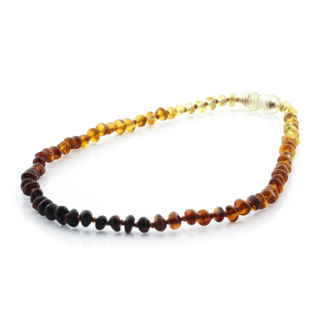 Baltic Amber Teething Necklace. Baroque Rainbow 4mm - BA40
