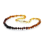 Baltic Amber Teething Necklace. Baroque Rainbow 4mm - BA40