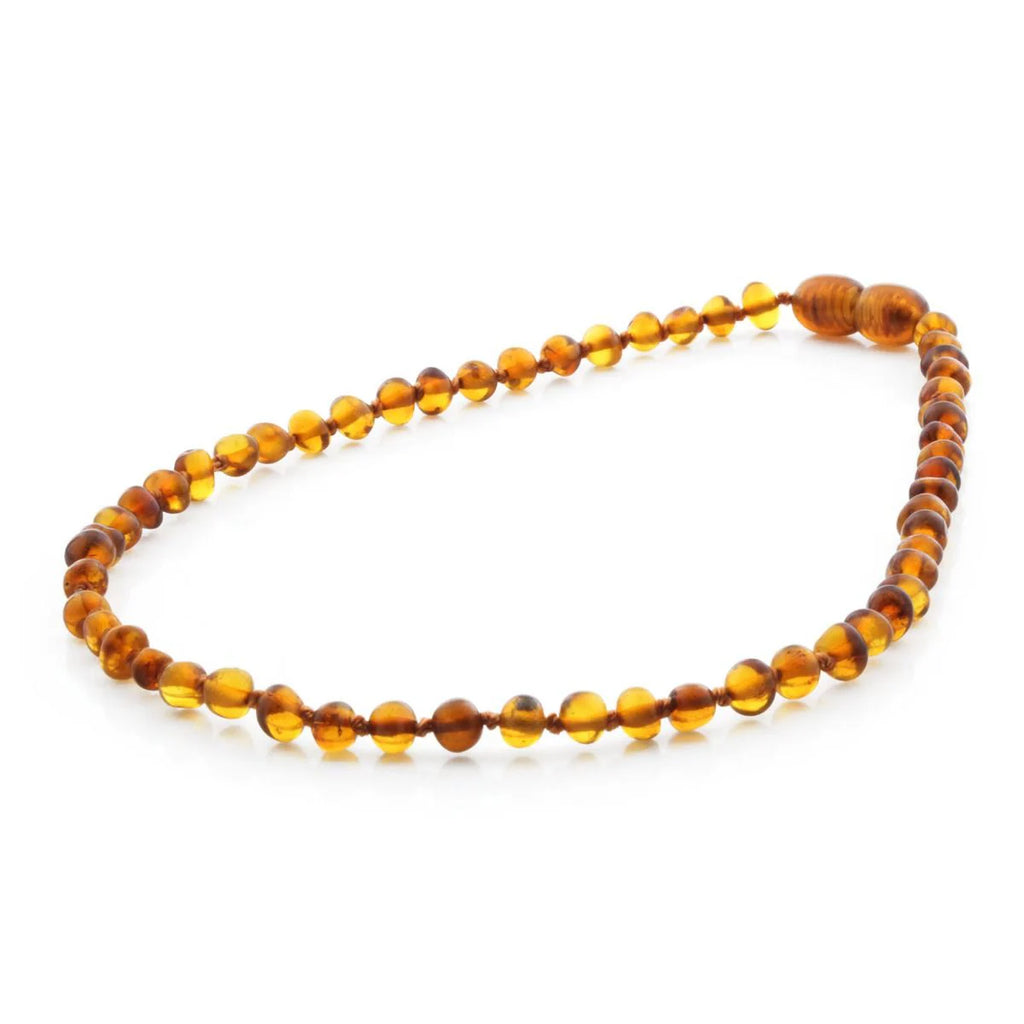 Baltic Amber Teething Necklace. Baroque Cognac 4mm - BA61