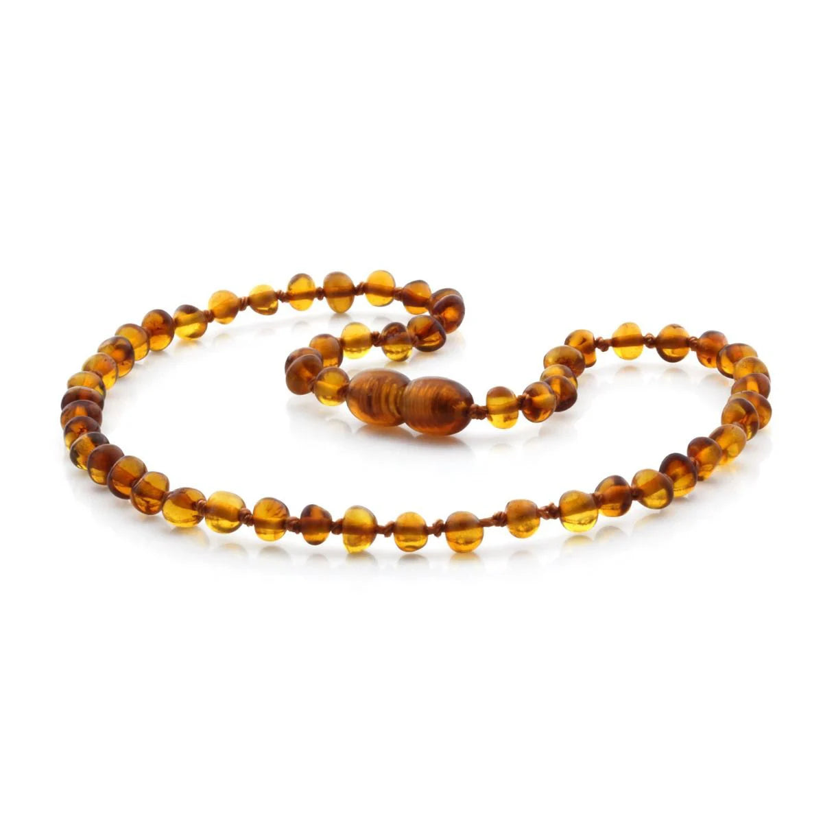Baltic Amber Teething Necklace. Baroque Cognac 4mm - BA61