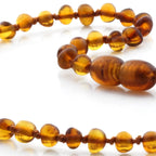 Baltic Amber Teething Necklace. Baroque Cognac 4mm - BA61