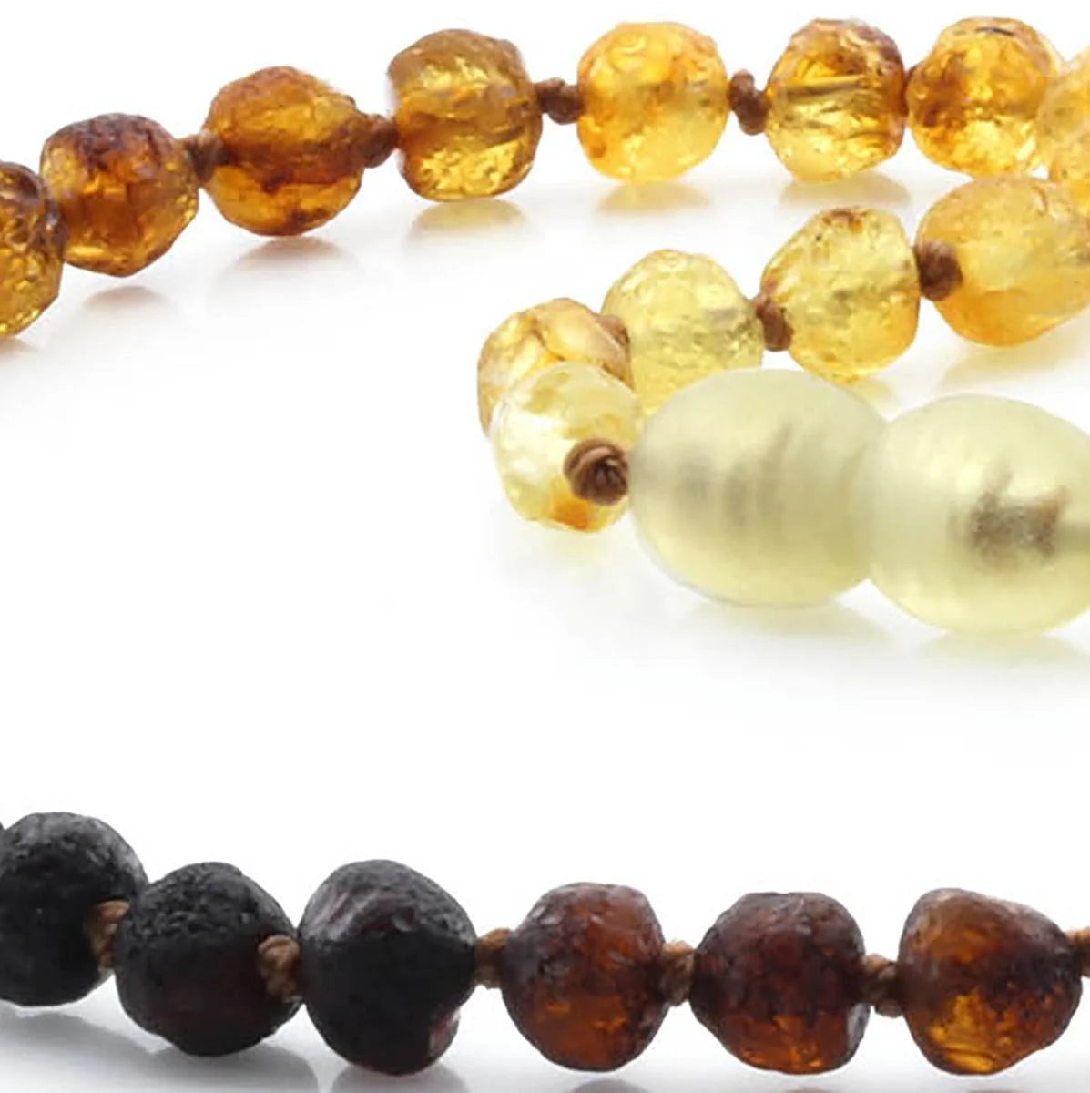 Baltic Amber Teething Necklace. Baroque Rainbow 5mm - RO17