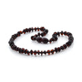 Baltic Amber Teething Necklace. Roundel Dark Cognac 5mm - RO5