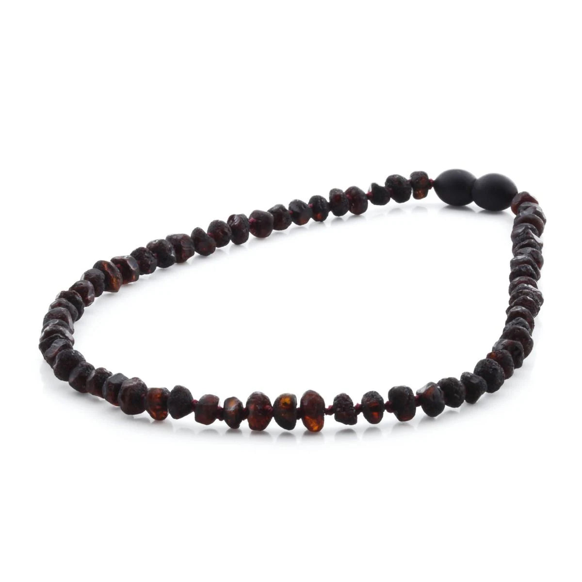 Baltic Amber Teething Necklace. Roundel Dark Cognac 5mm - RO21