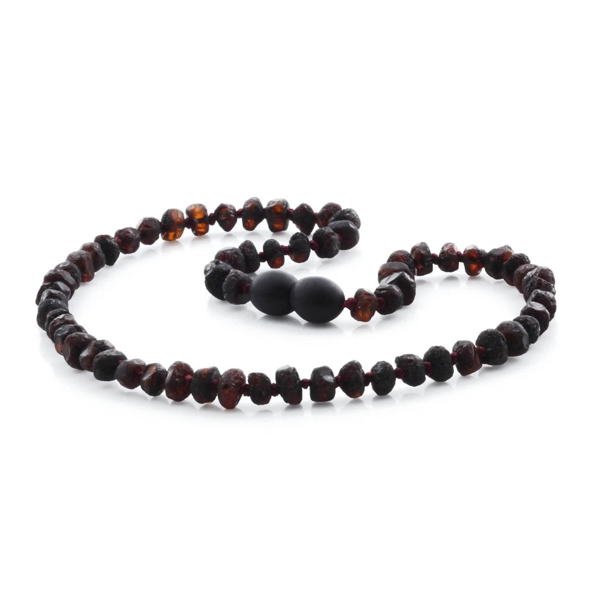 Baltic Amber Teething Necklace. Roundel Dark Cognac 5mm - RO21