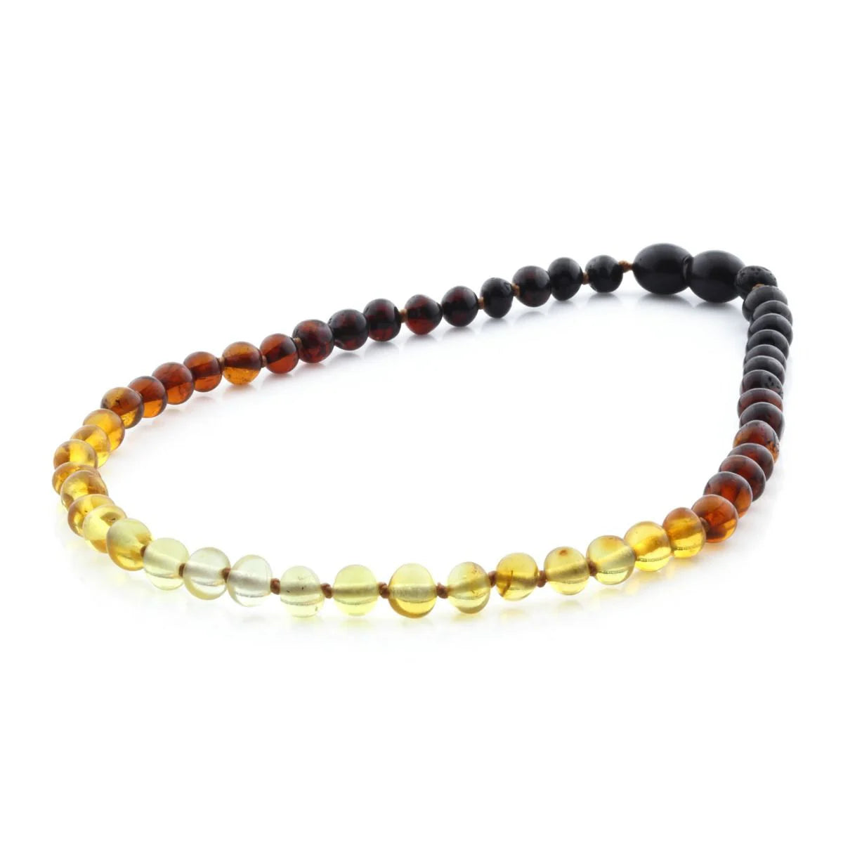 Baltic Amber Teething Necklace. Baroque Rainbow 5mm - BA13