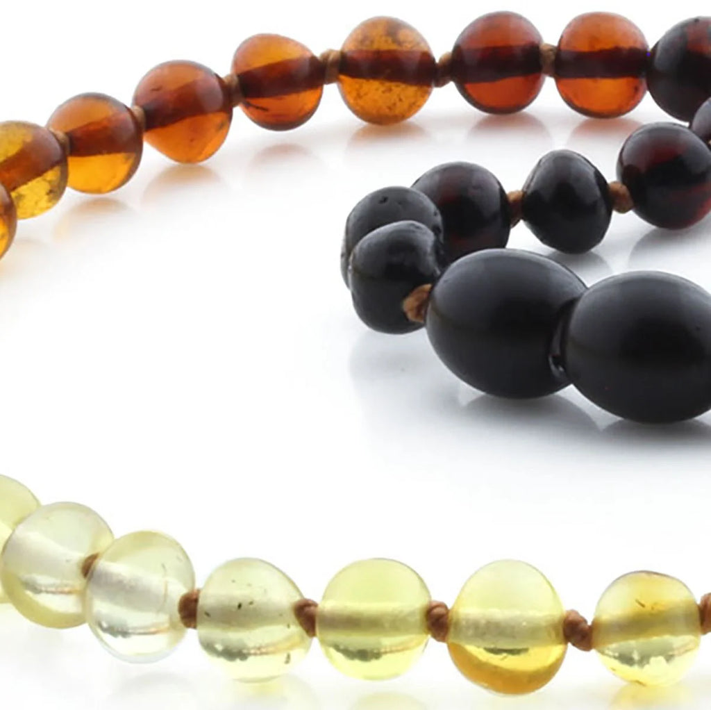 Baltic Amber Teething Necklace. Baroque Rainbow 5mm - BA13