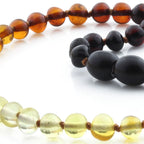 Baltic Amber Teething Necklace. Baroque Rainbow 5mm - BA13