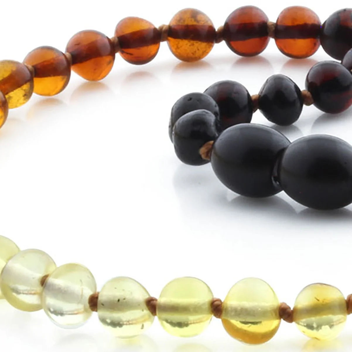 Baltic Amber Teething Necklace. Baroque Rainbow 5mm - BA13