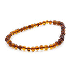 Baltic Amber Teething Necklace. Baroque Cognac 6mm - BA22