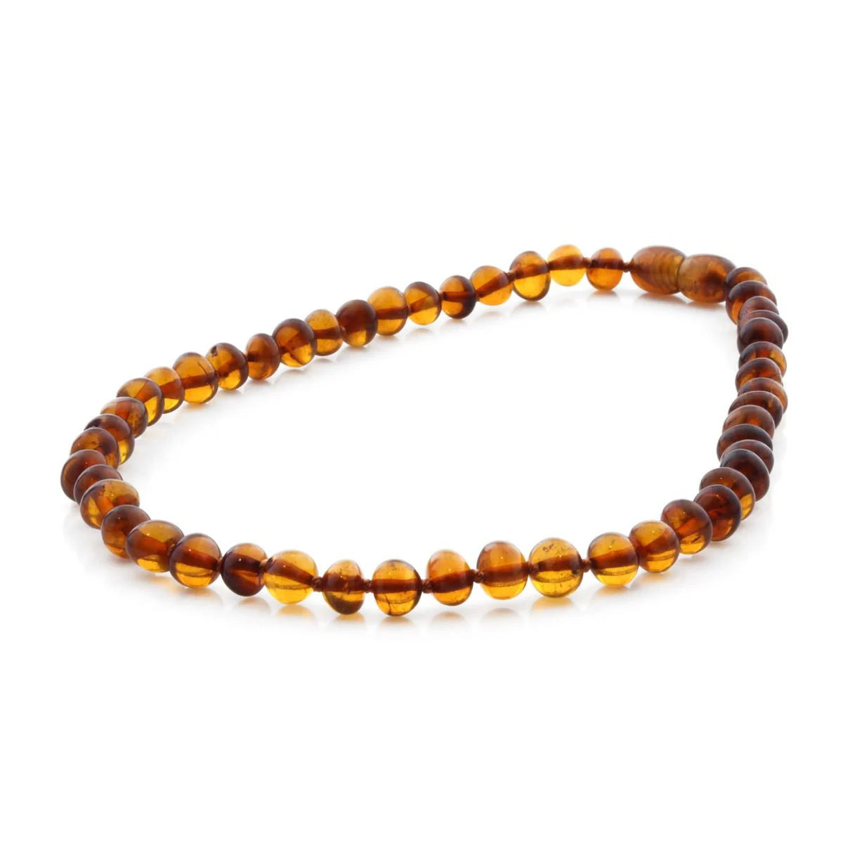 Baltic Amber Teething Necklace. Baroque Cognac 6mm - BA22