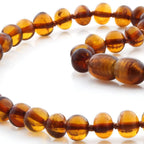 Baltic Amber Teething Necklace. Baroque Cognac 6mm - BA22