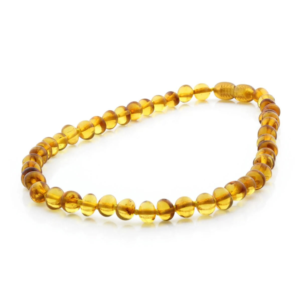 Baltic Amber Teething Necklace. Baroque Light Cognac 6mm - BA21