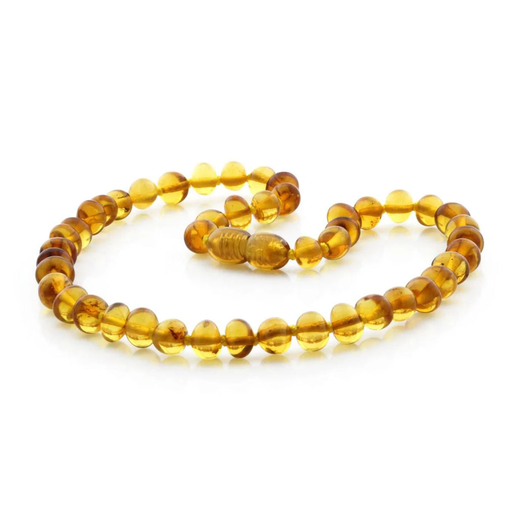 Baltic Amber Teething Necklace. Baroque Light Cognac 6mm - BA21