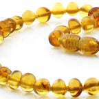 Baltic Amber Teething Necklace. Baroque Light Cognac 6mm - BA21