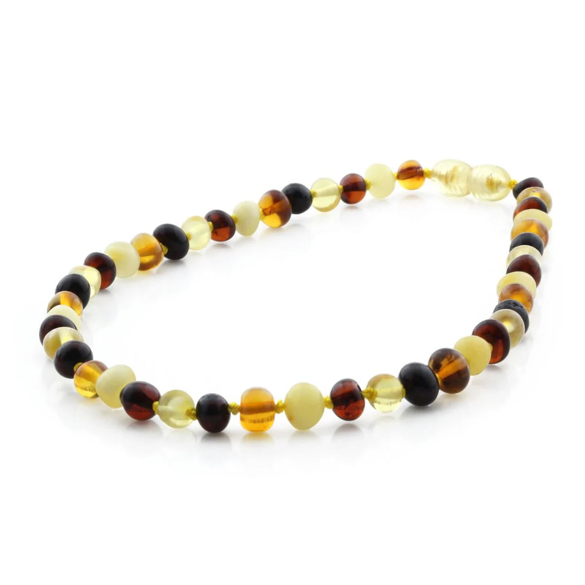 Baltic Amber Teething Necklace. Baroque Multicolour 6mm - BA20