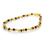 Baltic Amber Teething Necklace. Baroque Multicolour 5mm - BA4