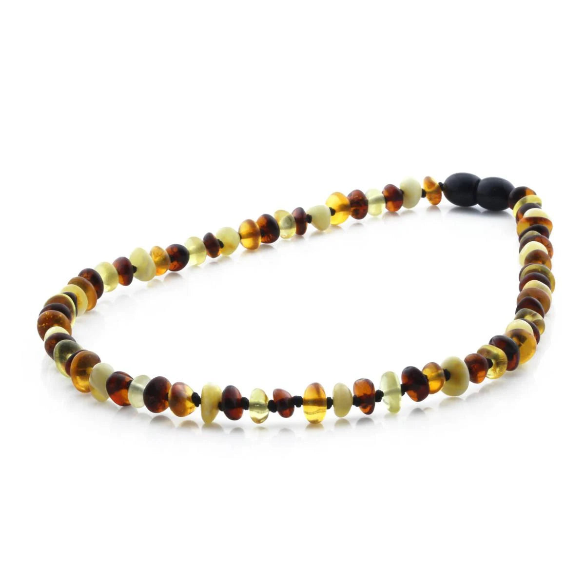 Baltic Amber Teething Necklace. Roundel Multicolour 5mm - RO2