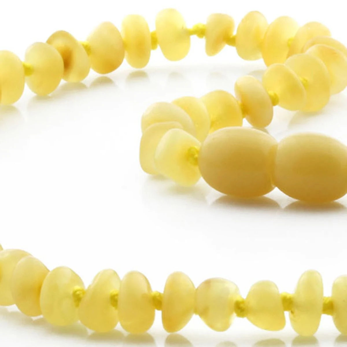 Baltic Amber Teething Necklace. Roundel Milky Orange 5mm - RO50