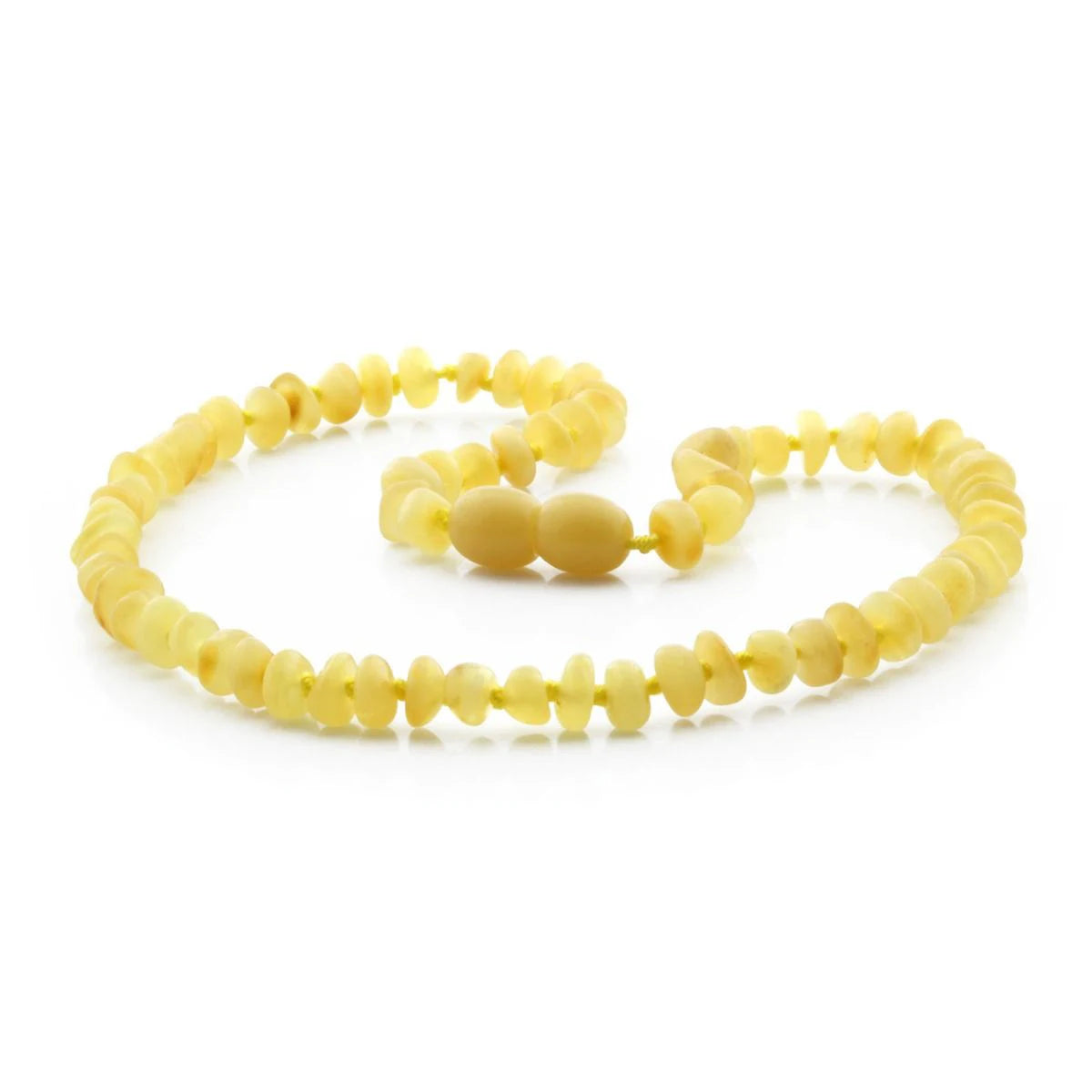 Baltic Amber Teething Necklace. Roundel Milky Orange 5mm - RO50