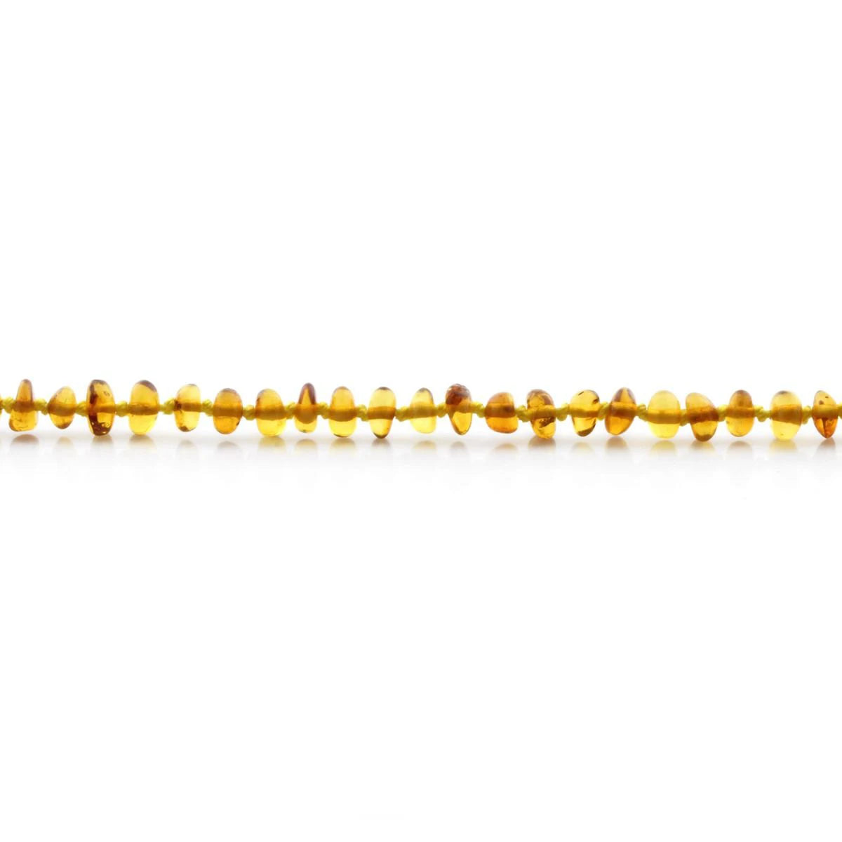 Baltic Amber Teething Necklace. Roundel Light Cognac 5mm - RO4