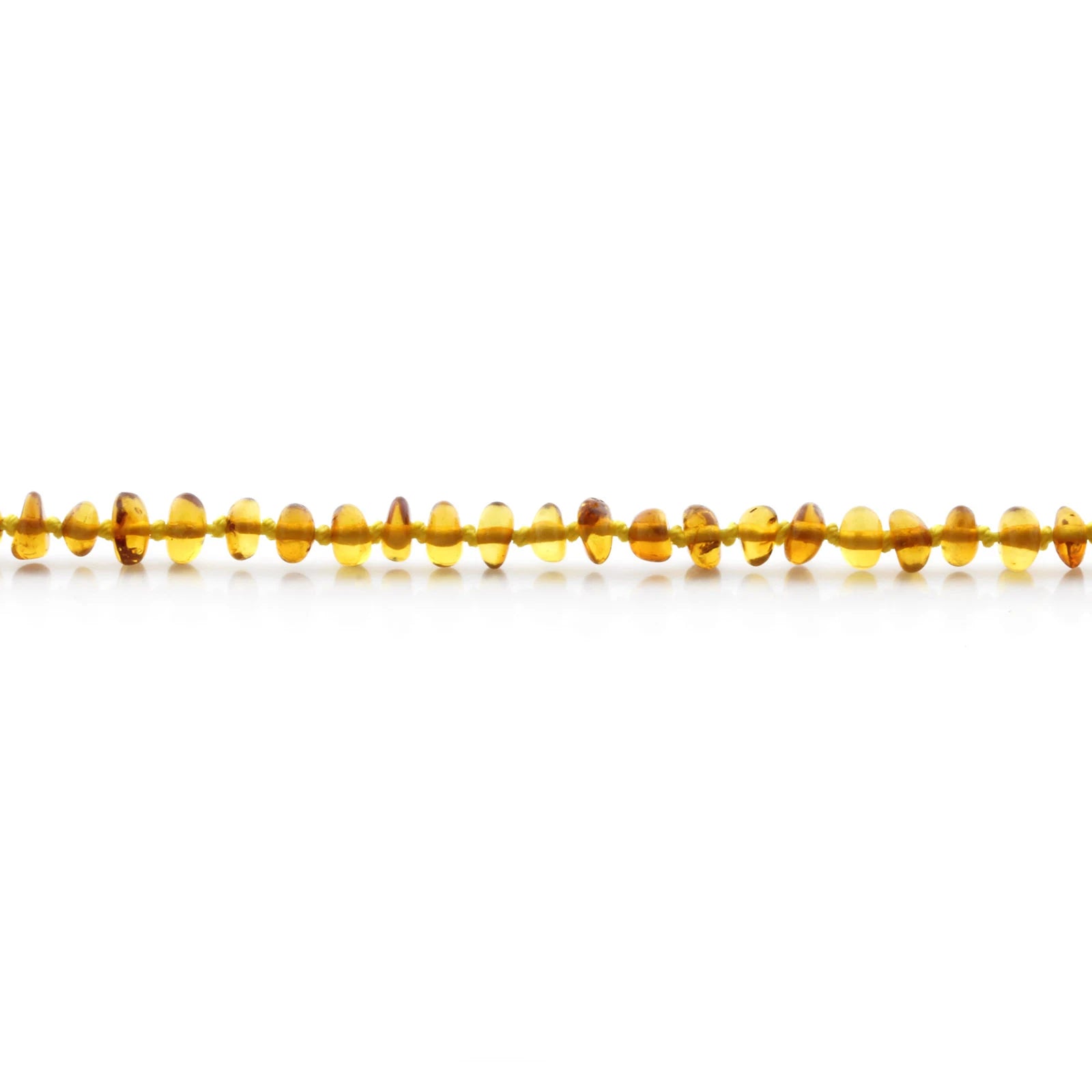 Baltic Amber Teething Bracelet. Roundel Light Cognac 5mm - RO25