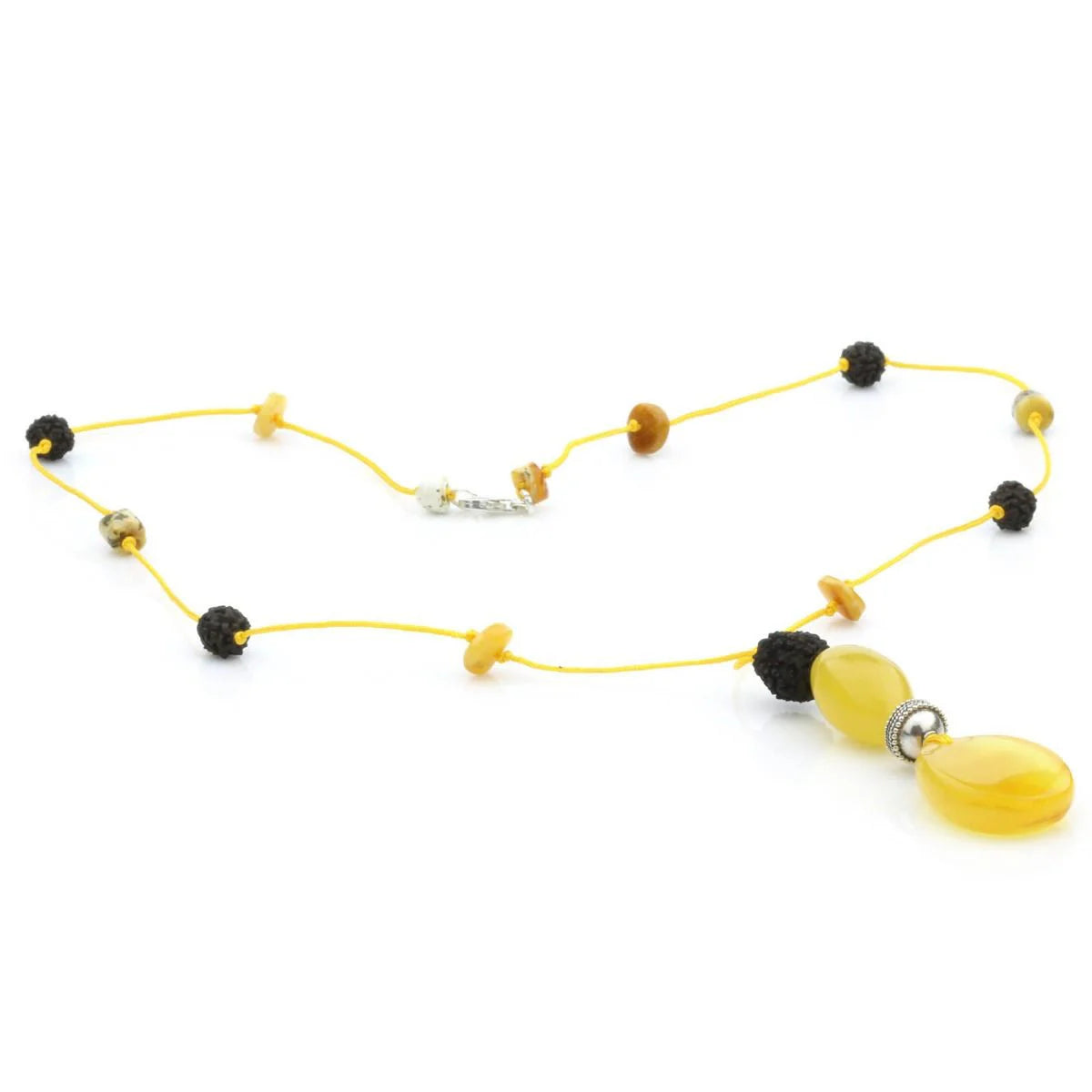 Genuine Baltic Amber & 925 Sterling Silver Necklace With Pendant. NWP35