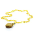 Genuine Baltic Amber Turquoise & 925 Sterling Silver Necklace With Pendant NWP14