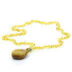 Genuine Baltic Amber Turquoise & 925 Sterling Silver Necklace With Pendant NWP14