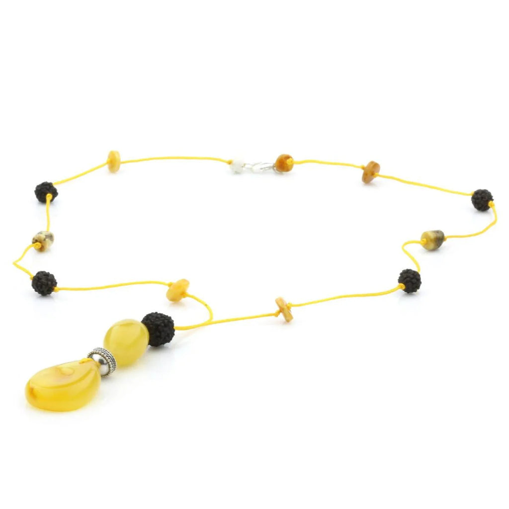 Genuine Baltic Amber & 925 Sterling Silver Necklace With Pendant. NWP35