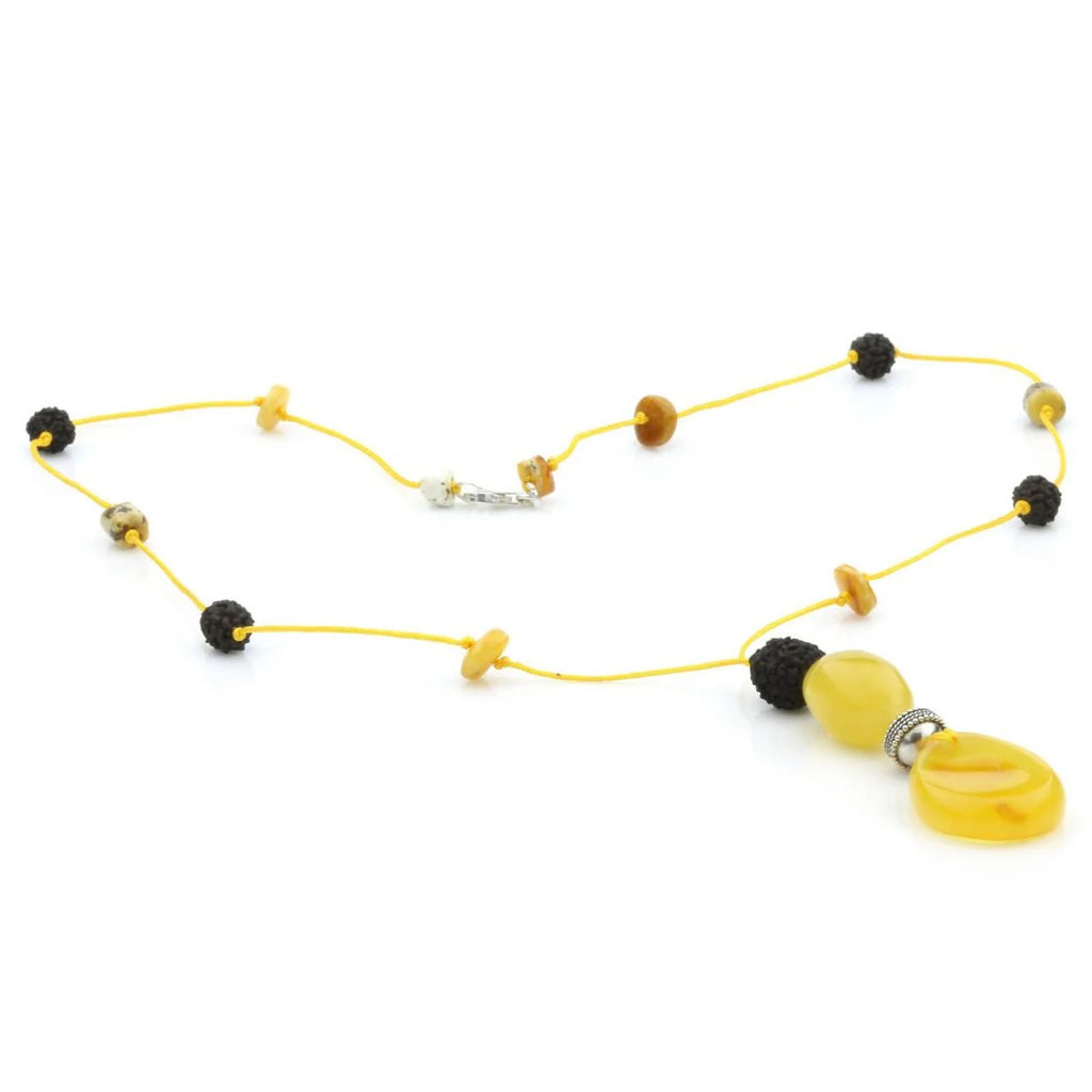 Genuine Baltic Amber & 925 Sterling Silver Necklace With Pendant. NWP35