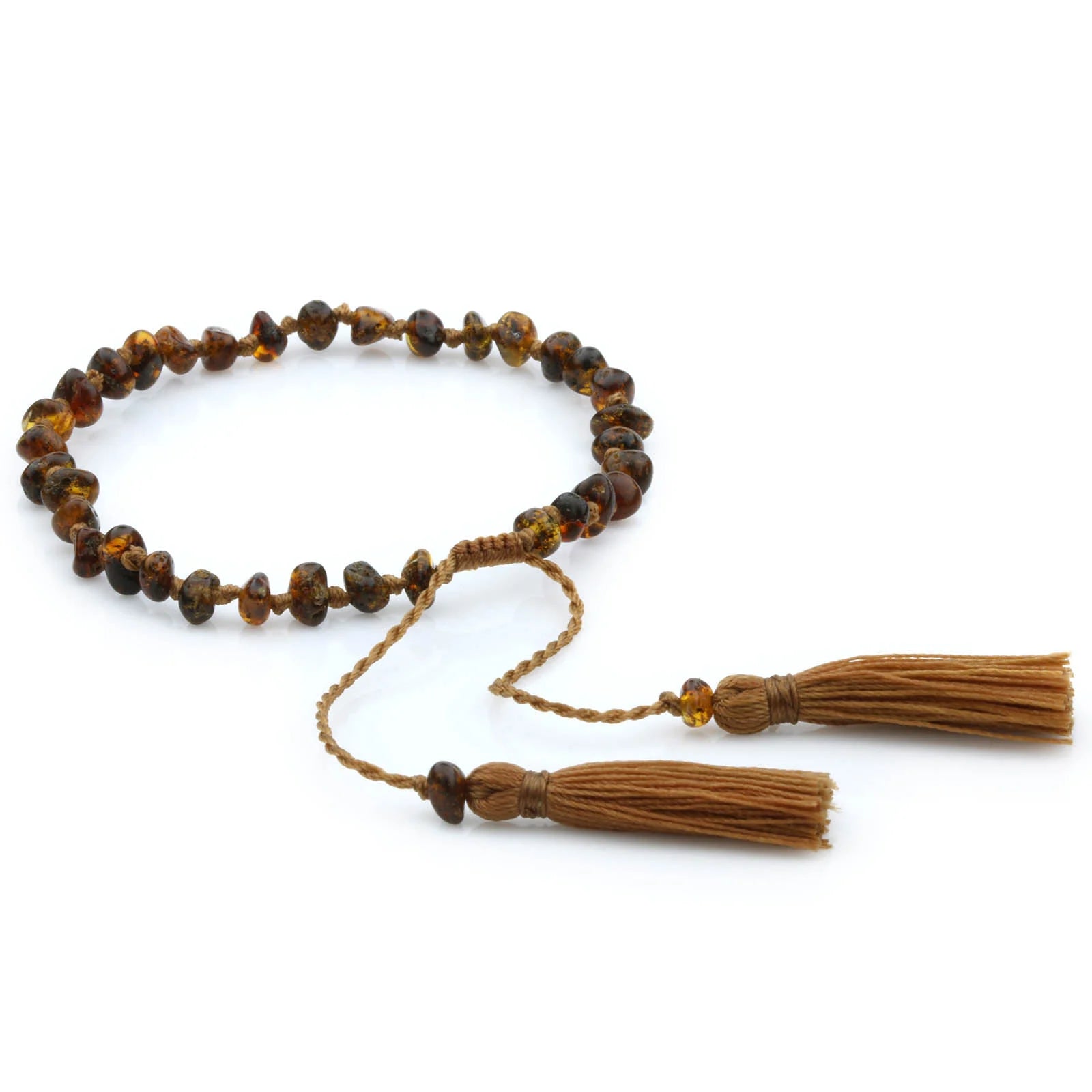 NATURAL BALTIC AMBER TASSEL BRACELET FOR ADULT. TSL16