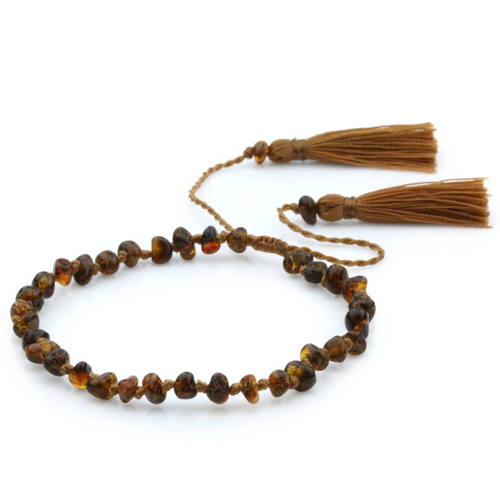 NATURAL BALTIC AMBER TASSEL BRACELET FOR ADULT. TSL16