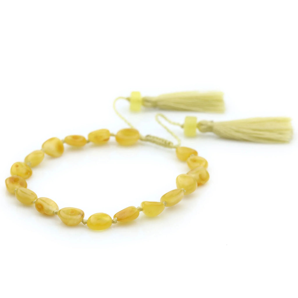 NATURAL BALTIC AMBER TASSEL BRACELET for Adult. TSL19
