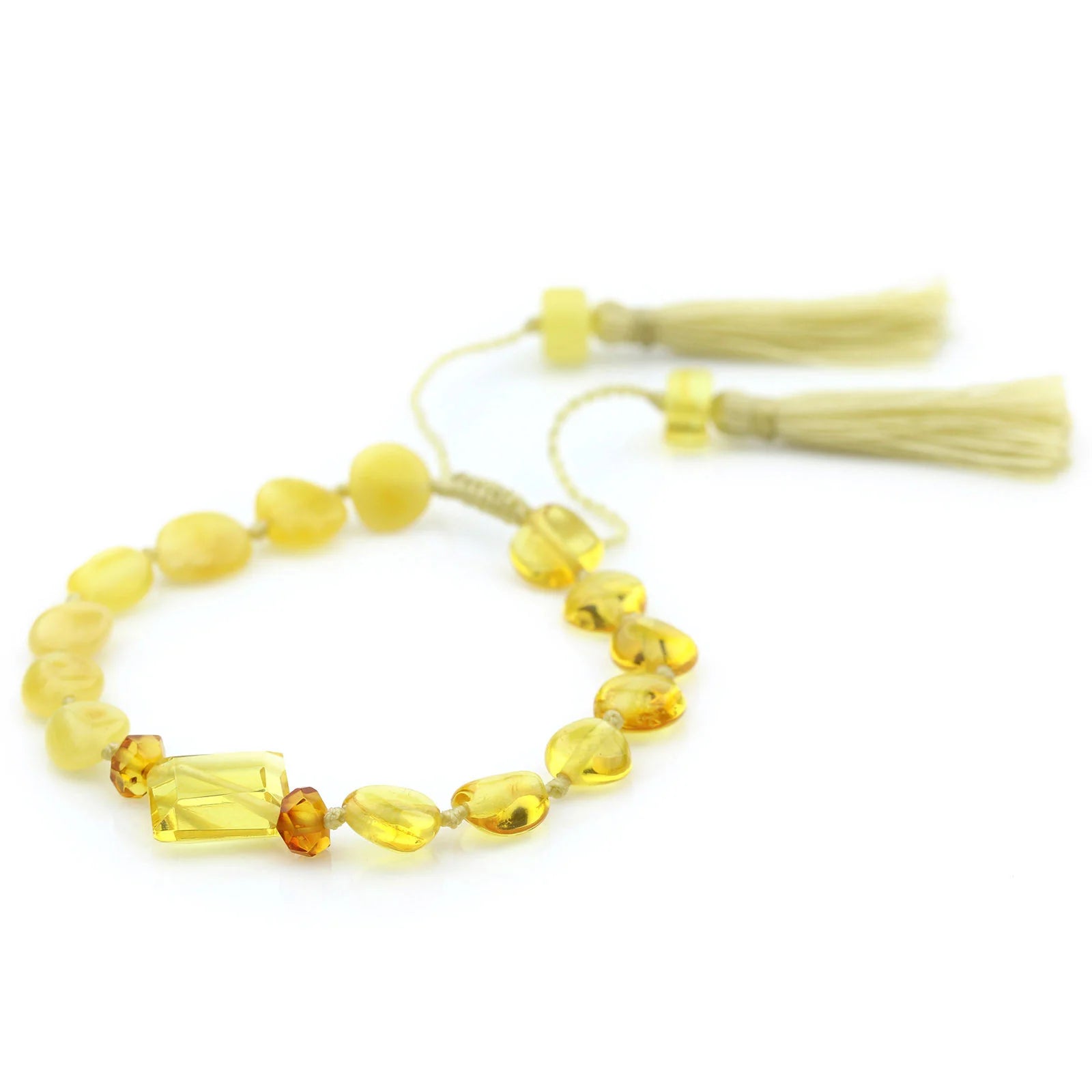 NATURAL BALTIC AMBER TASSEL BRACELET for Adult. TSL24