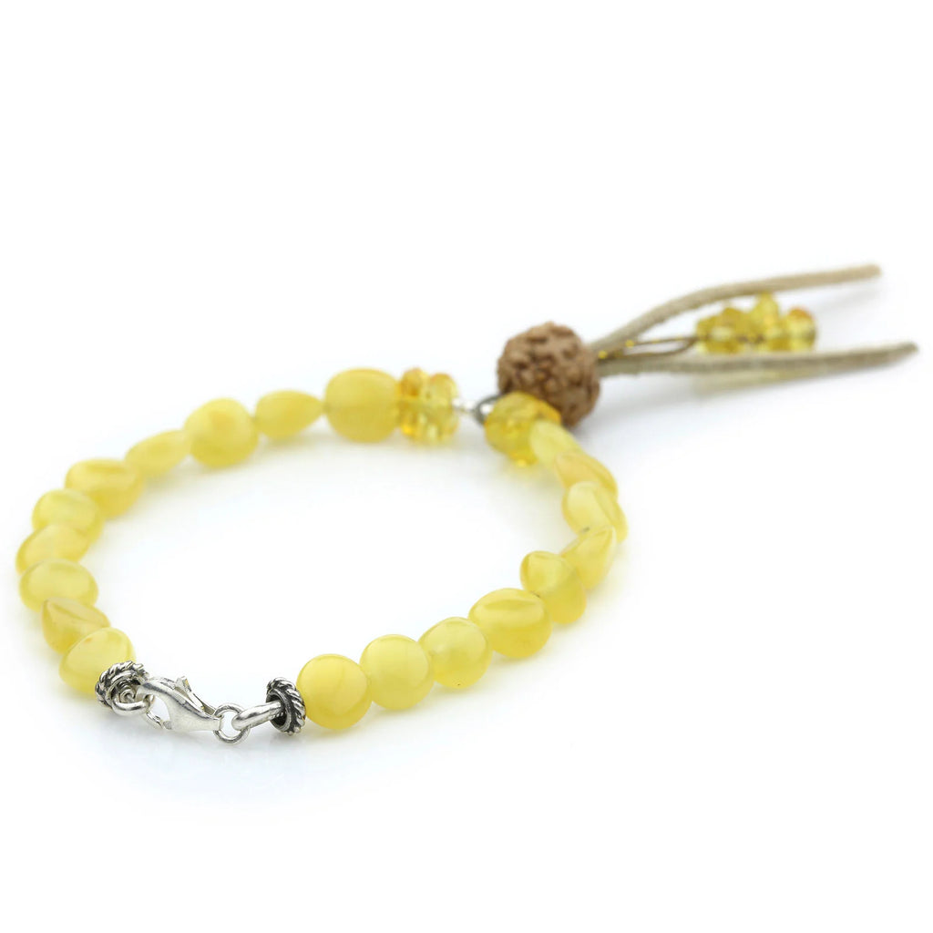 NATURAL BALTIC AMBER TASSEL BRACELET for Adult. TSL26