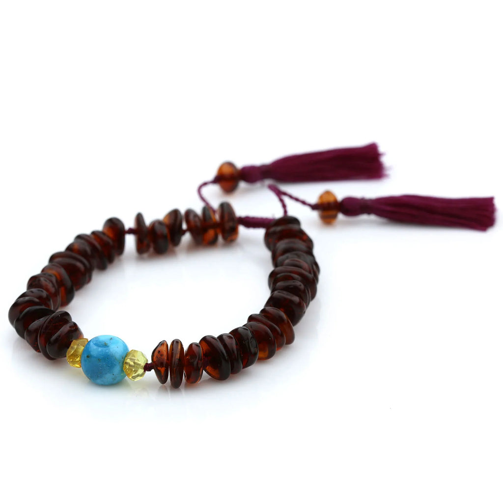 NATURAL BALTIC AMBER TASSEL BRACELET for Adult. TSL29