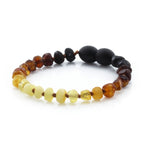 Baltic Amber Teething Bracelet. Roundel Rainbow 5mm - RO37
