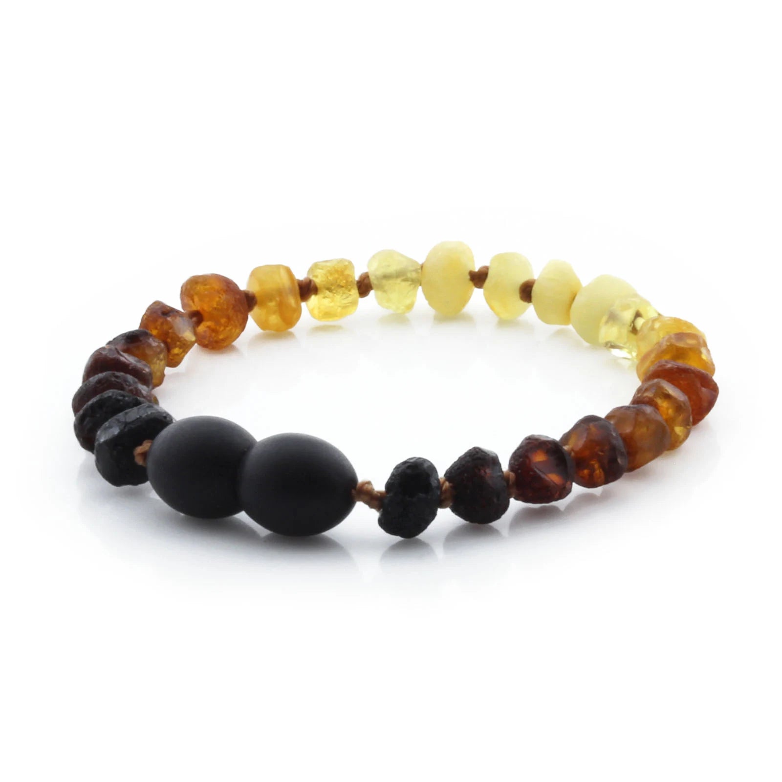 Baltic Amber Teething Bracelet. Roundel Rainbow 5mm - RO37