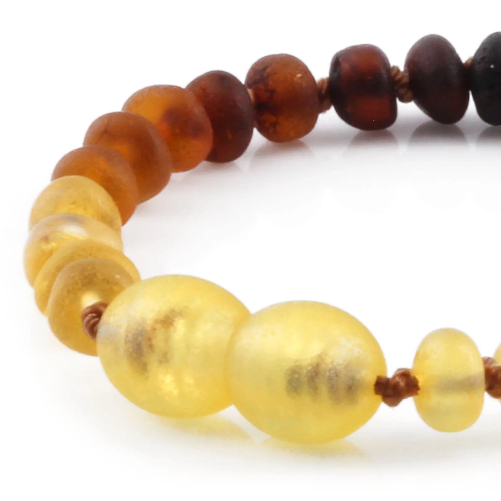 Baltic Amber Teething Bracelet. Roundel Rainbow 5mm - RO47